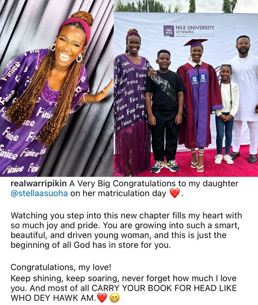 busterblog - ‘Carry Your Book for Head!’ – Real Warri Pikin Bursts with Pride as Daughter Stella Asuoha Matriculates