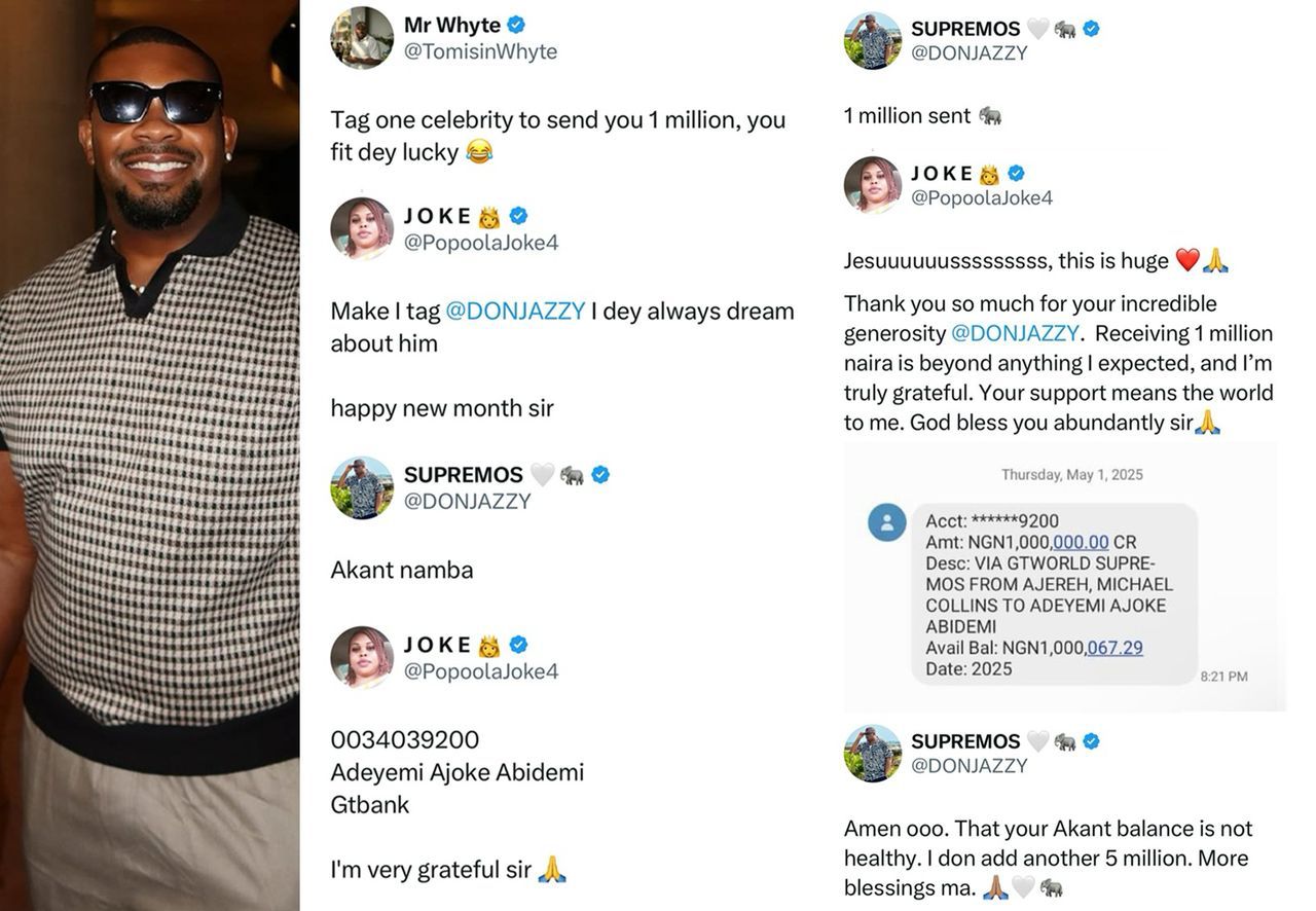 Don Jazzy Surprises Struggling Woman with ₦6 Million Gift After She Shares Her Bank Balance