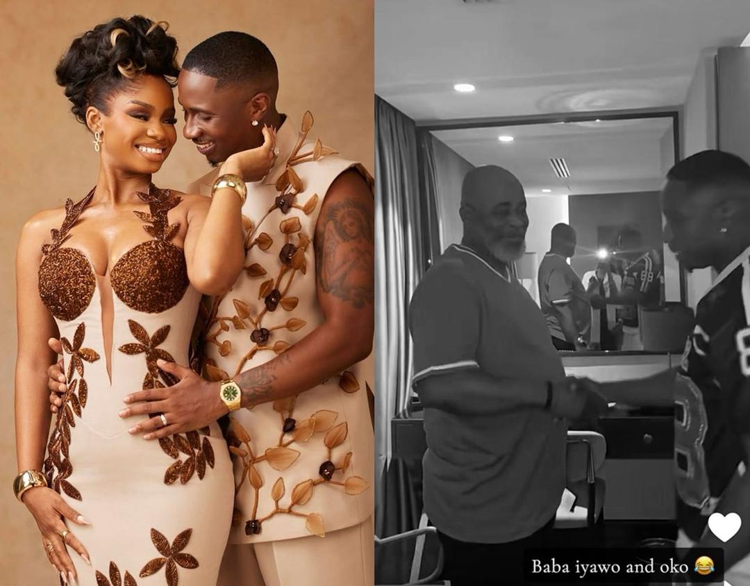 busterblog - “Baba Iyawo and Oko”: Priscilla Ojo Shares Heartwarming Video of Her Dad Meeting Husband Juma Jux Ahead of Their Wedding