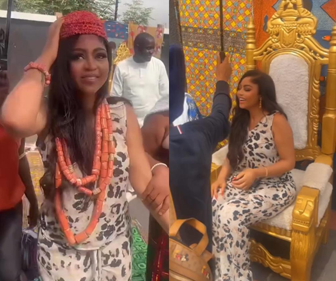 Regina Daniels Receives Lavish Royal Welcome as She Returns Home, Family Rolls Out the Red Carpet