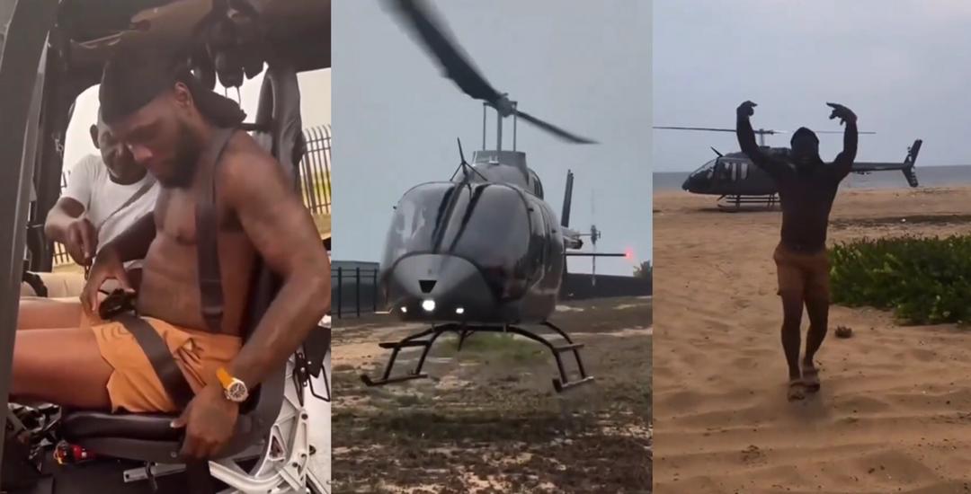busterblog - Sky High in Lagos: Burna Boy Flies a Helicopter and Fans Can’t Get Enough