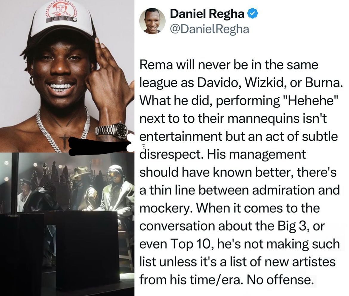 “That’s Not Entertainment, It’s Disrespect”: Daniel Regha Slams Rema Over ‘Big 3’ Mannequin Stunt at MSG Show