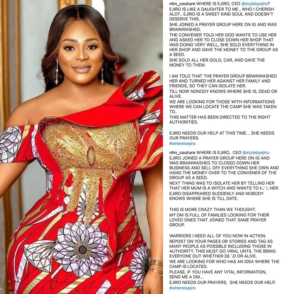 busterblog - Vanished After ‘Divine Instruction’: Fashion CEO Ejiro Missing After Joining Controversial Instagram Prayer Group
