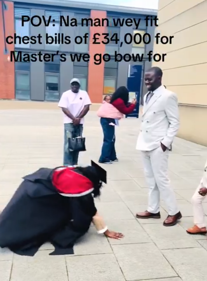 She Went to the Ground in Gratitude: Woman’s Public Prostration for Her Partner After He Funded Her Master’s Sparks Conversation