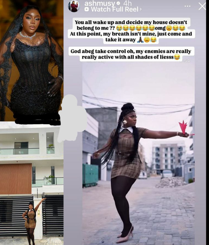 Ashmusy Breaks Silence in Emotional Outburst After Realtor Accuses Her of Lying About Owning Lekki Property