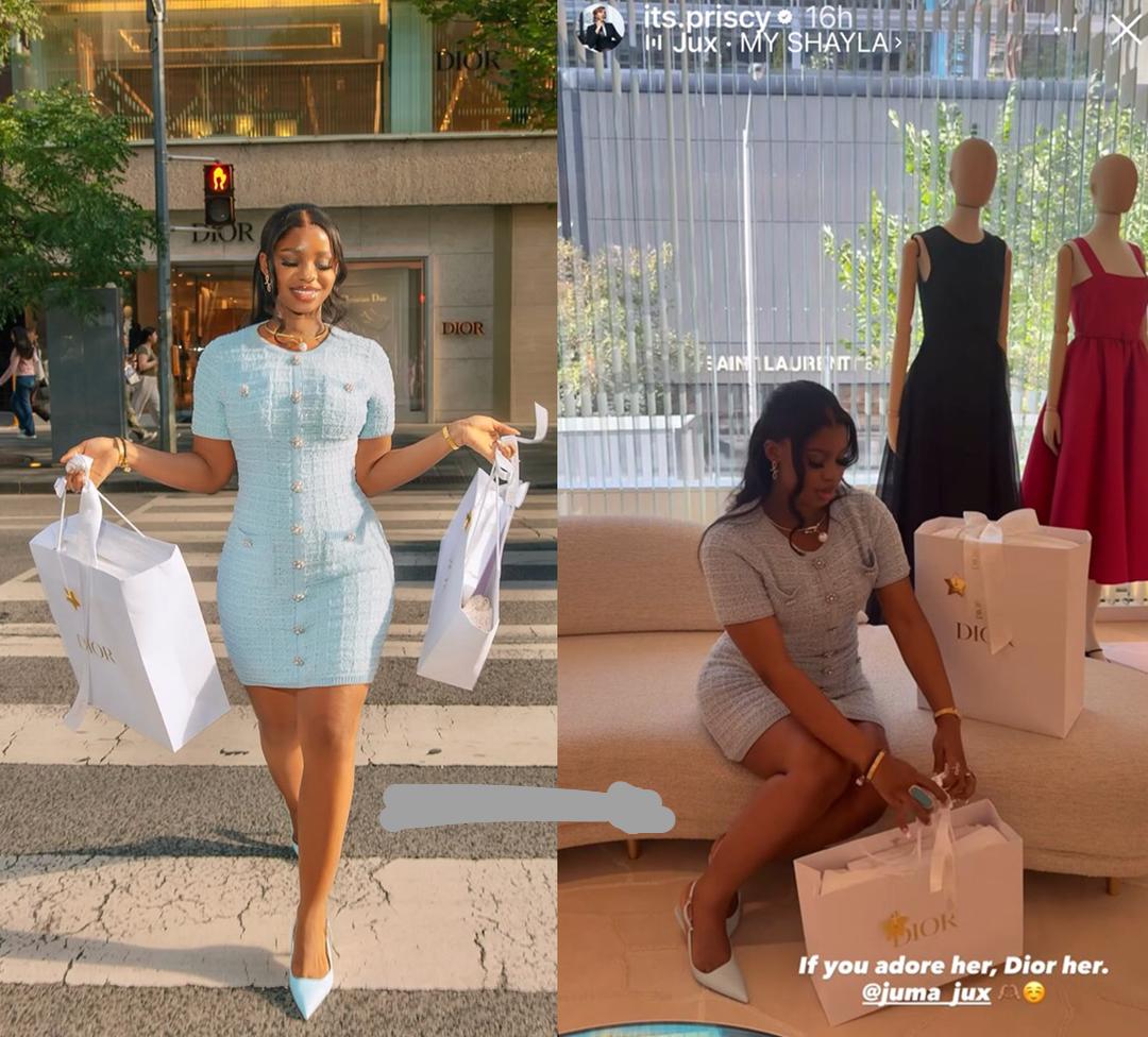 busterblog - “If You Adore Her, Dior Her” – Priscilla Ojo Flaunts Love and Luxury as Husband Juma Jux Spoils Her with Designer Shopping Spree Weeks After Childbirth
