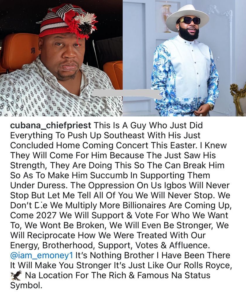 busterblog - They Can’t Break Us: Cubana Chief Priest Blasts Authorities Over E-Money’s Arrest