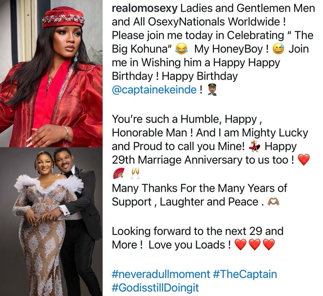 busterblog - Omotola Jalade-Ekeinde Celebrates Husband's Birthday and Their 29th Wedding Anniversary