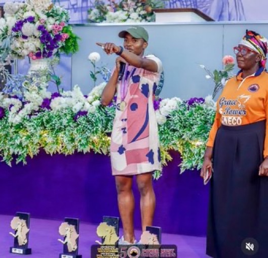 “Glory to God First”: Rasheedat Ajibade Presents WAFCON Medal and Awards to Pastor Daniel Olukoya at MFM’s Power Must Change Hands