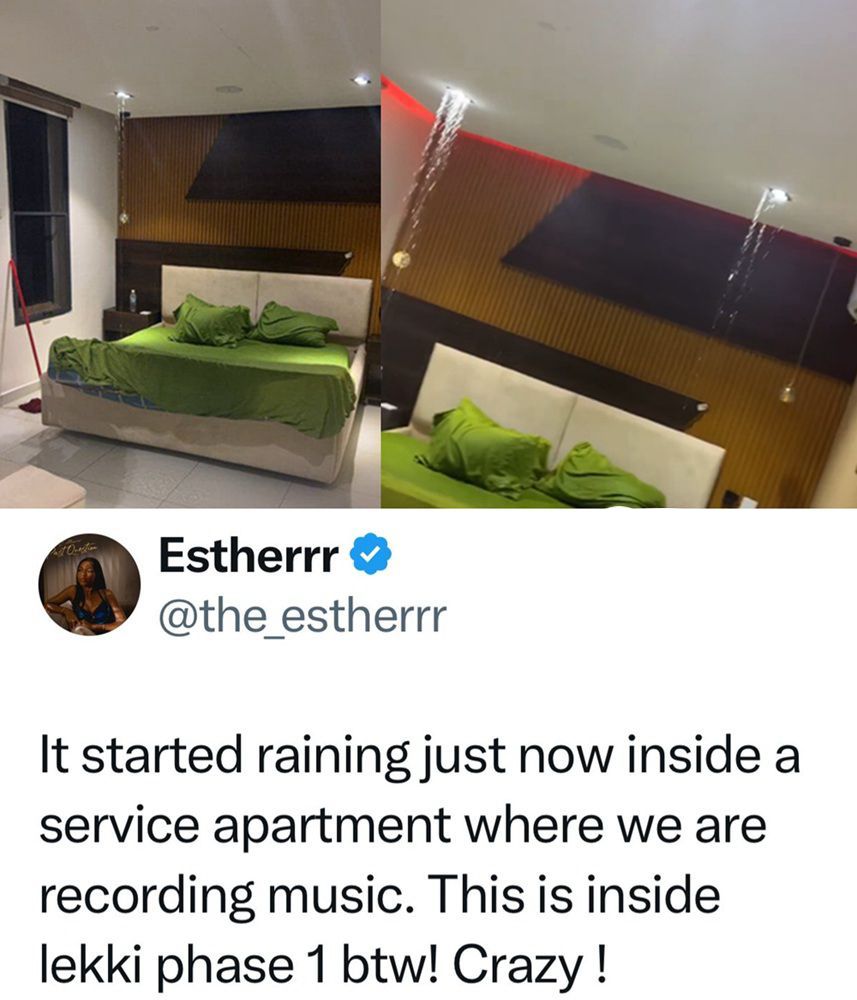busterblog - “Rain Inside the Room?” – Singer Estherrr Shares Shocking Experience at Lekki Service Apartment