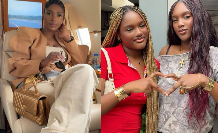 Annie Macaulay-Idibia proudly showcases the impressive makeup talents of her two beautiful daughters