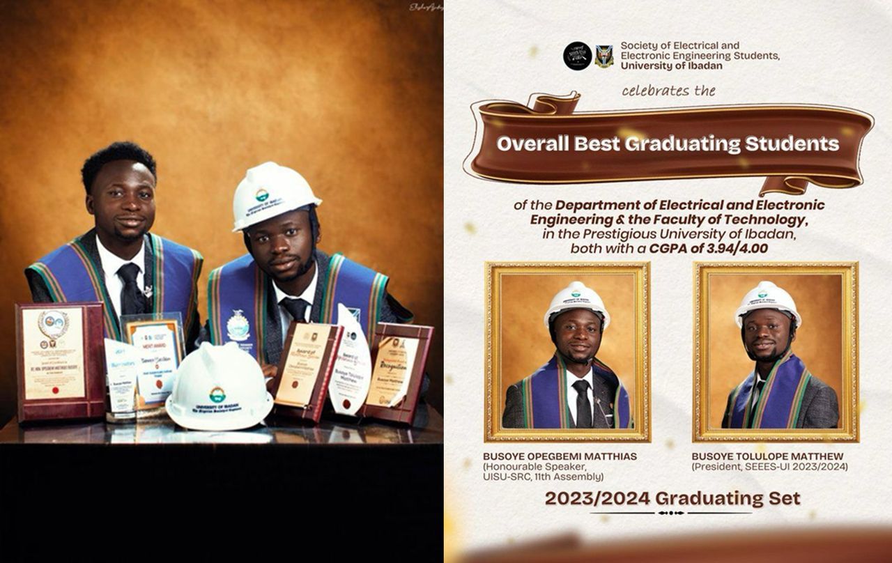 busterblog - Double Brilliance: Twin Brothers Set Record as Best Graduating Students at University of Ibadan