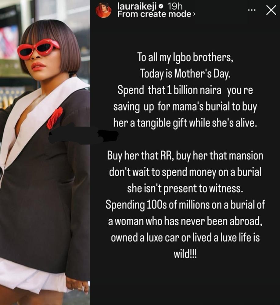 busterblog - Give Your Mother Flowers While She’s Alive – Laura Ikeji Urges Igbo Sons