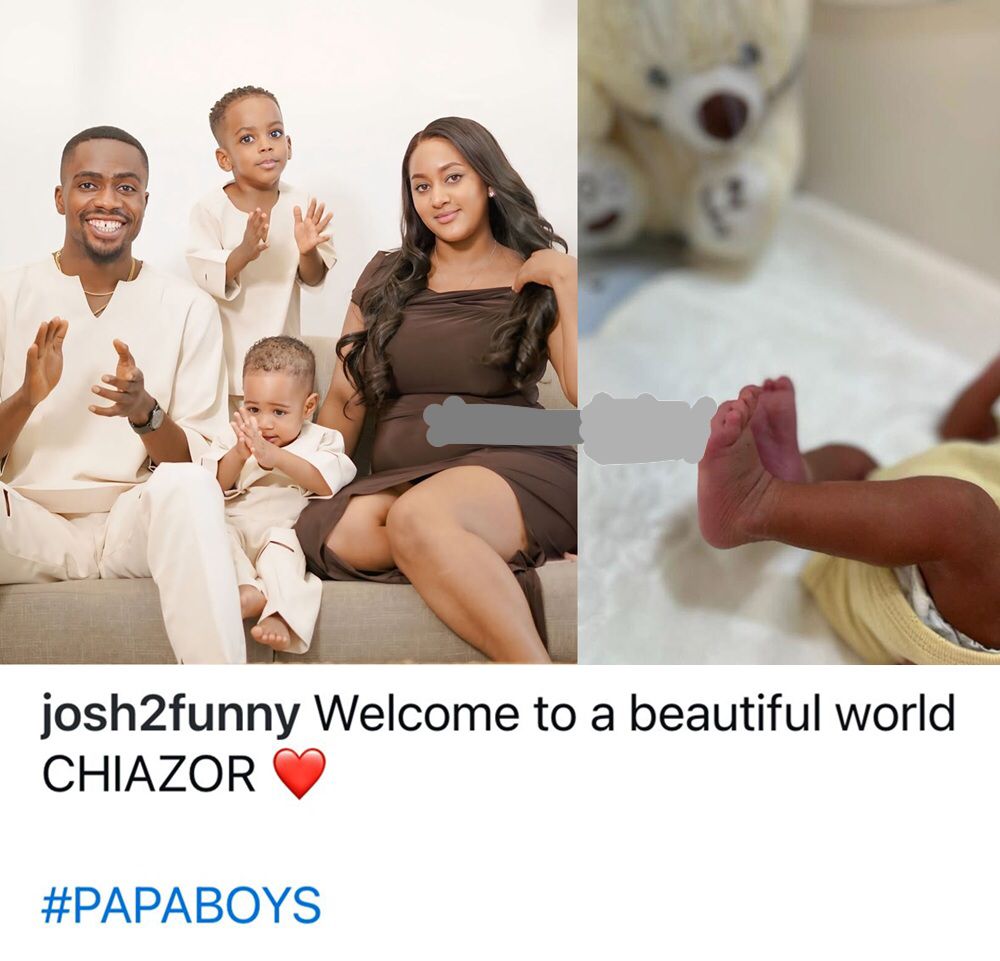“Papa Boys” – Comedian Josh2funny Welcomes Third Child with His Wife