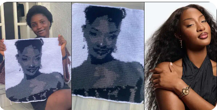 From Thread to Millions: Tems Surprises Fan with ₦3 Million for Handmade Crochet Portrait
