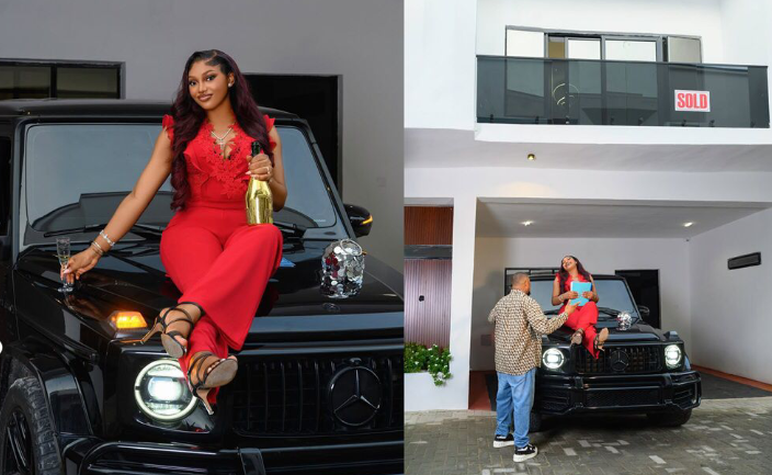 busterblog - BBNaija’s Chomzy Overwhelmed With Emotion As Husband Surprises Her With a New House