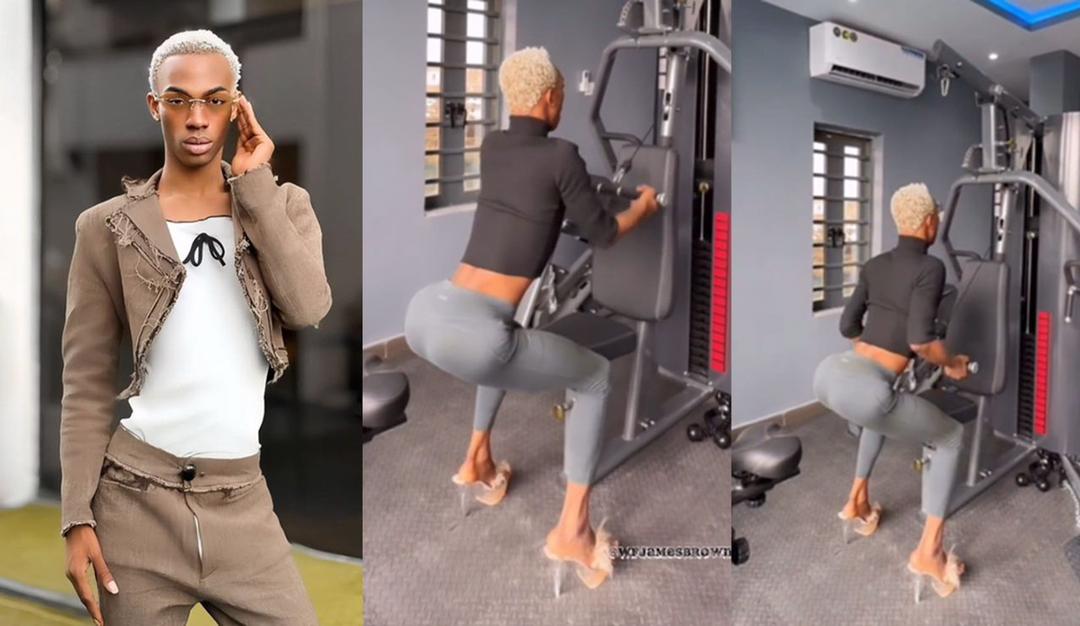 busterblog - All Eyes on James Brown: Crossdresser Sparks Reactions with Daring Gym Outfit