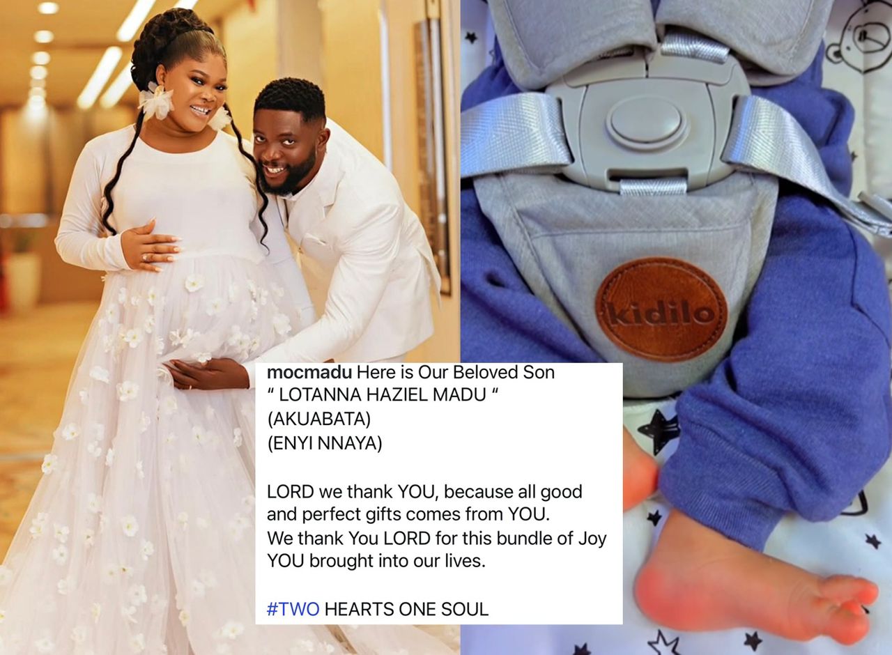 “Here Is Our Beloved Son!” – Actress Ruby Ojiakor and Moc Madu Celebrate Their Bundle of Joy