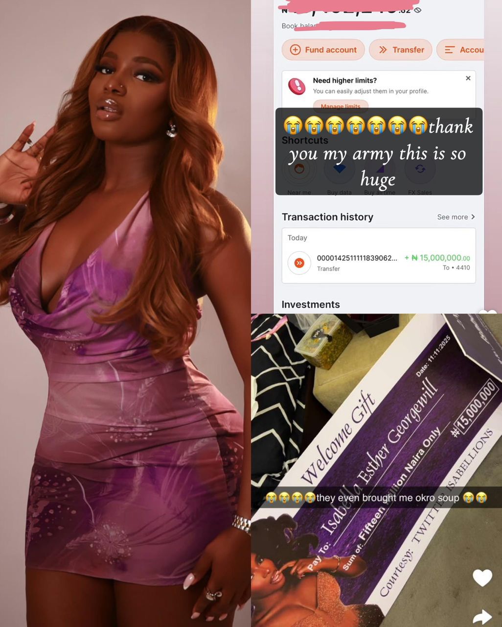 BBNaija Star Isabella Stunned as Fans Shower Her with ₦15 Million and Lavish Gifts
