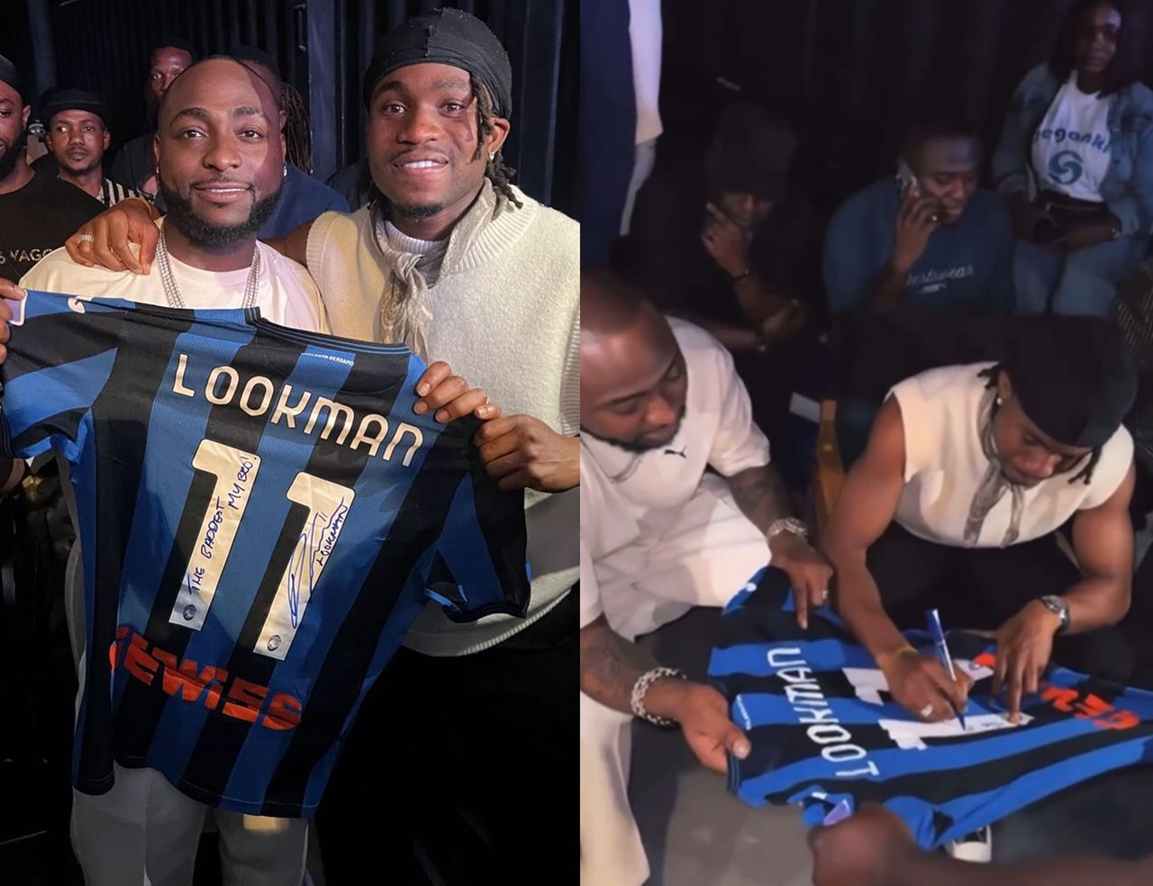 busterblog - Starstruck in Style: Ademola Lookman Signs Jersey for Davido in Unforgettable Football-Meet-Music Moment