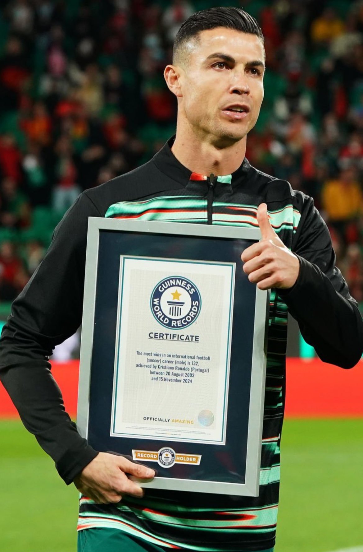 Cristiano Ronaldo Sets New Guinness World Record with 132 International Wins