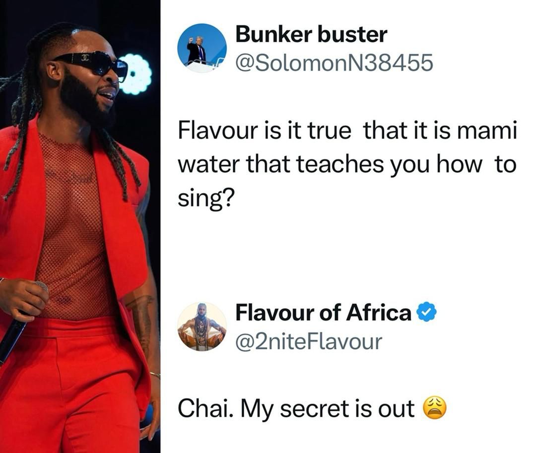 busterblog - “My Secret Is Out”: Flavour Sparks Laughter with Witty Reply to Fan’s ‘Mami Water’ Question