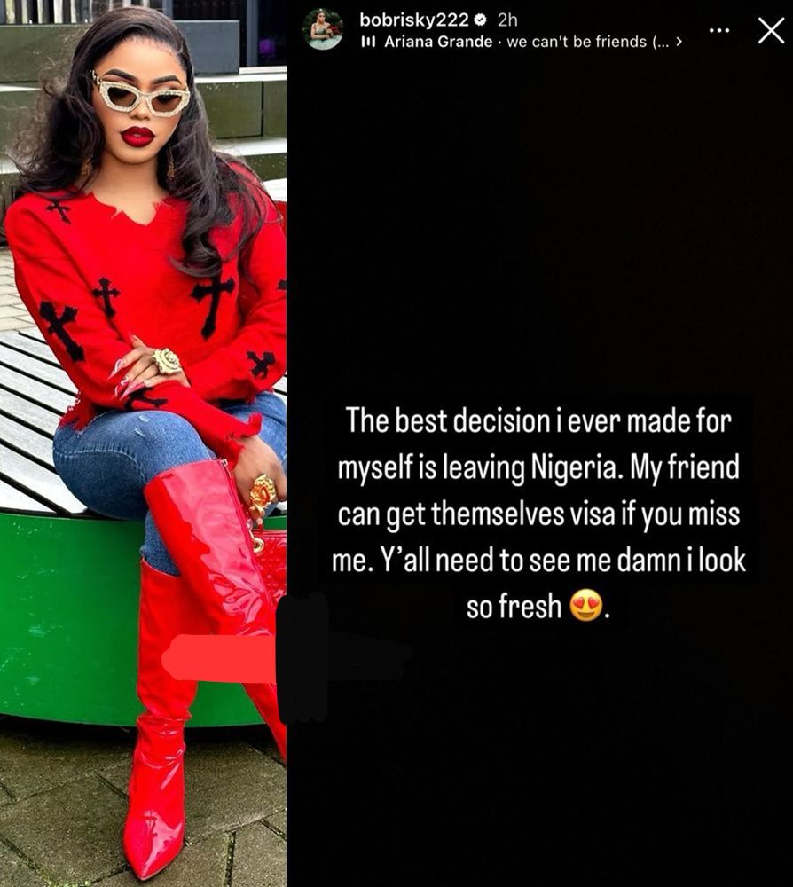 “Leaving Nigeria Was the Best Decision I Ever Made” – Bobrisky Flaunts New Life Abroad and Sends a Message to Fans