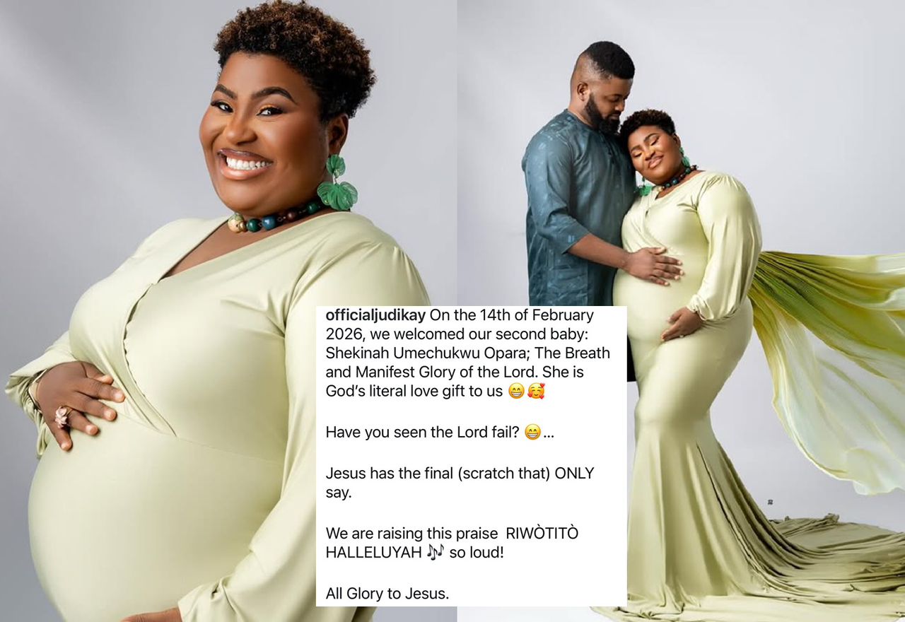 After Storms of Loss, Joy Finally Arrives: Gospel Star Judikay Welcomes Second Child Following Six Painful Miscarriages