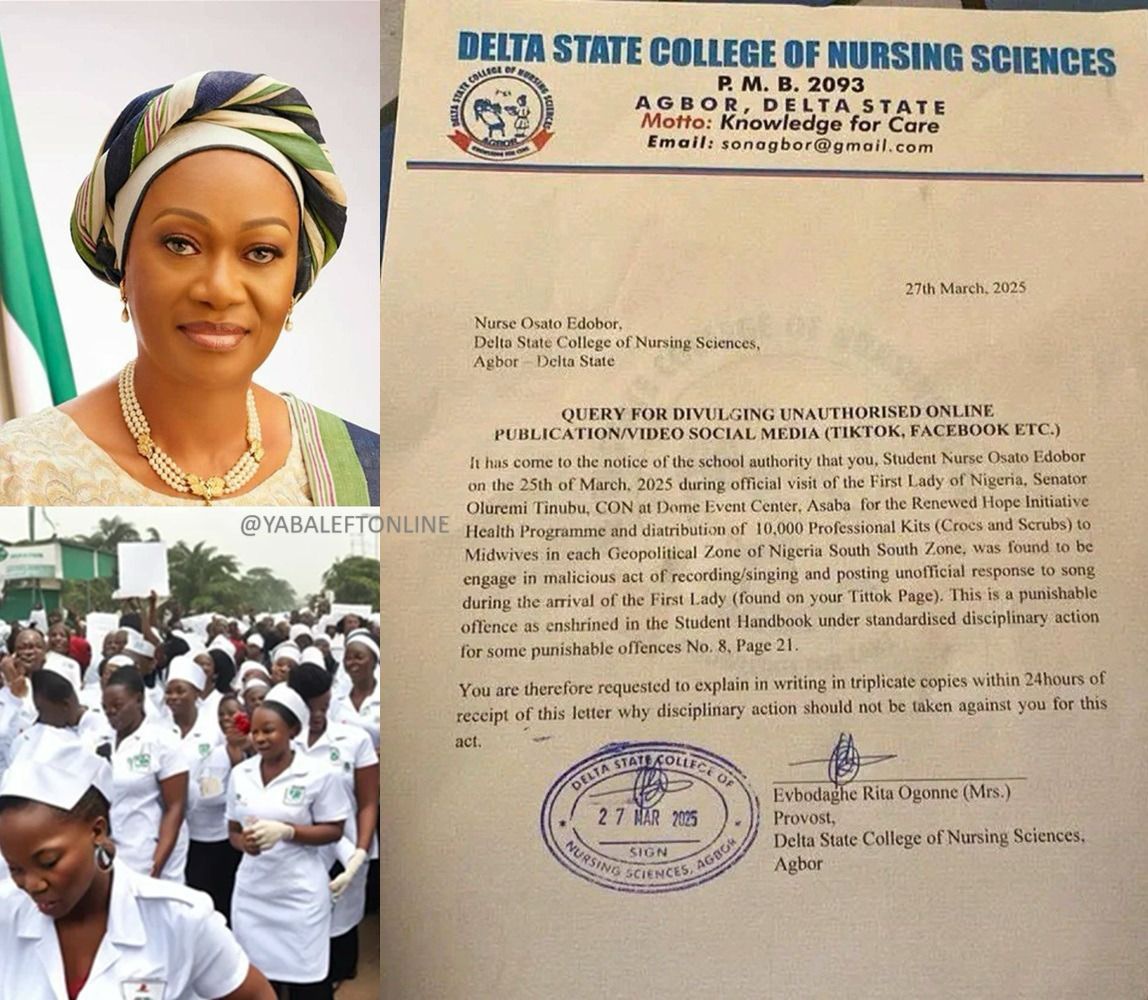 Nurse Faces Disciplinary Action Over Social Media Post on First Lady’s Visit