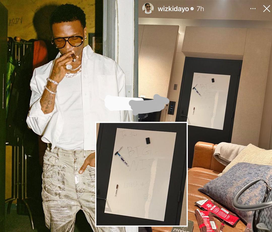busterblog - “I’m Number One, Always” — Wizkid Boldly Declares His Supremacy With a Message Written on a Door