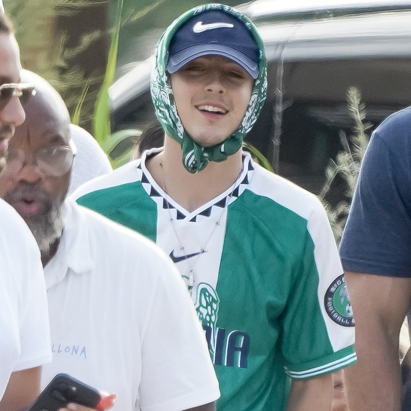 busterblog - Timothée Chalamet Sparks Frenzy as He Rocks Nigeria’s Super Eagles Jersey in Viral Outing