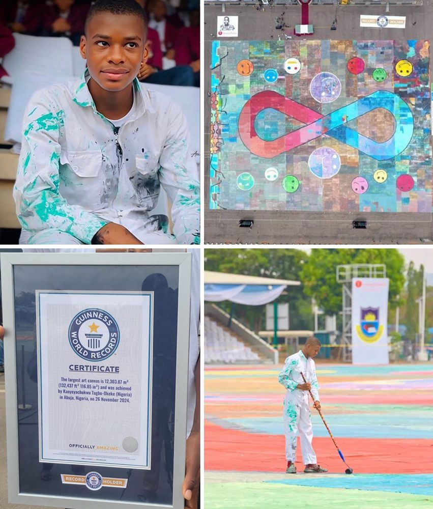 15-Year-Old Kanye Tagbo Shatters Guinness World Record with Largest Art Canvas Ever Created