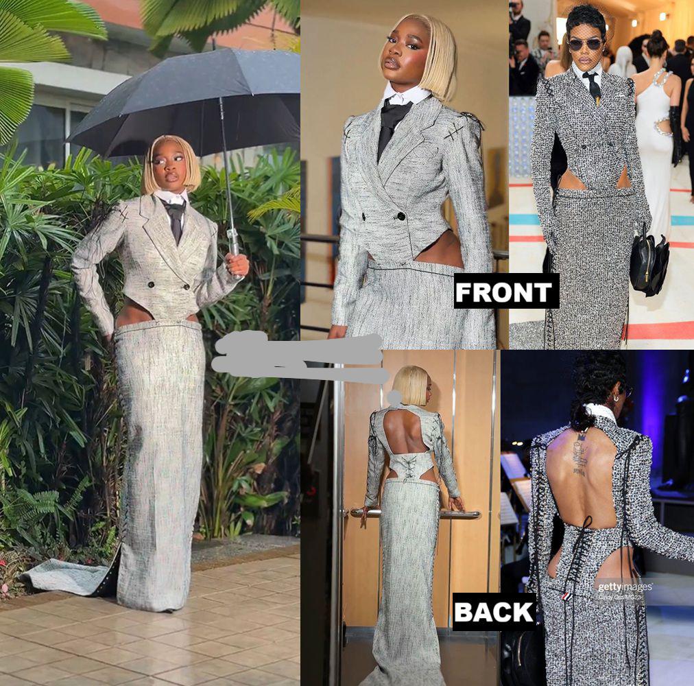 BBNaija Star Dede Stuns Fans as She Channels Teyana Taylor’s 2023 Met Gala Look at Prize Presentation Event