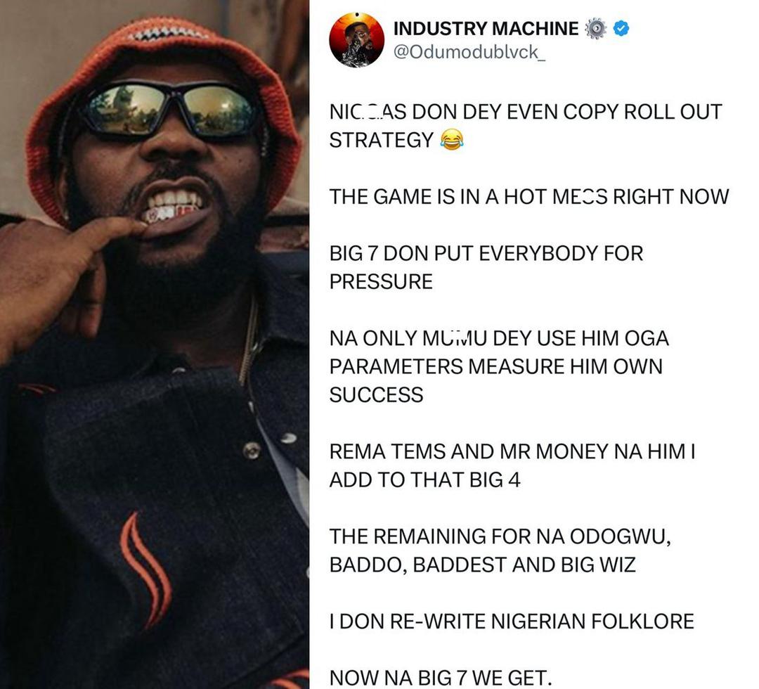 busterblog - "I Don Re-write Nigerian Folklore: Now Na Big 7 We Get" - Odumodublvck Declares, Adding Rema, Tems, and Asake to the List of Nigeria's Top Artistes