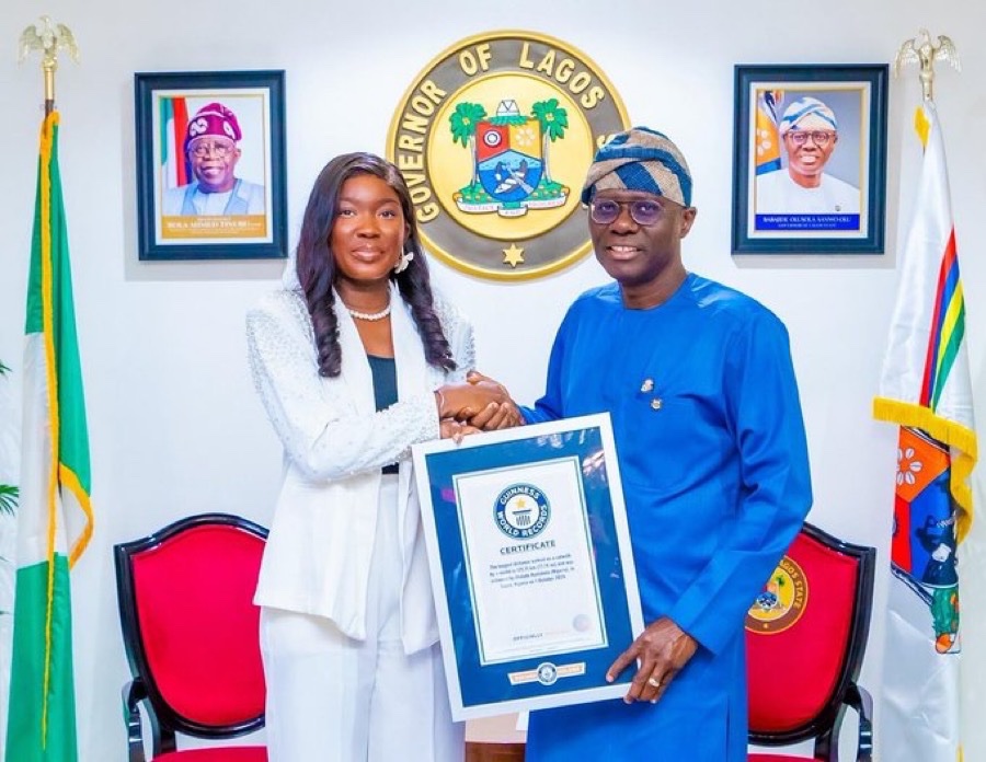 busterblog - Sanwo-Olu Hosts Guinness World Record Holder Ayelabola Ololade
