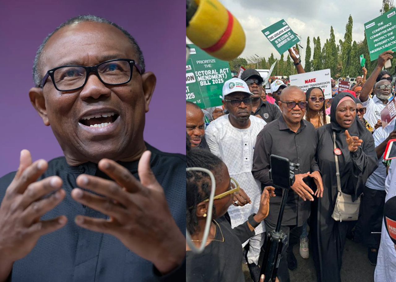 “Let the Votes Count”: Peter Obi Storms Abuja, Demands Transparent E-Transmission as Supporters Rally Behind Electoral Integrity