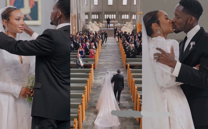 busterblog - Eternal Vows in the Land of Fire and Ice: Mr Eazi and Temi Otedola Share Magical Moments from Their Icelandic Church Wedding