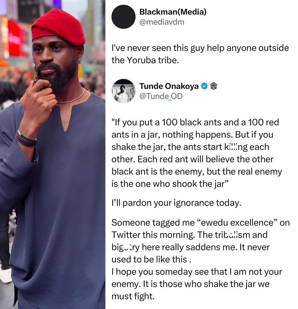 Not Your Enemy: Tunde Onakoya Shuts Down Tribalism With Powerful Metaphor