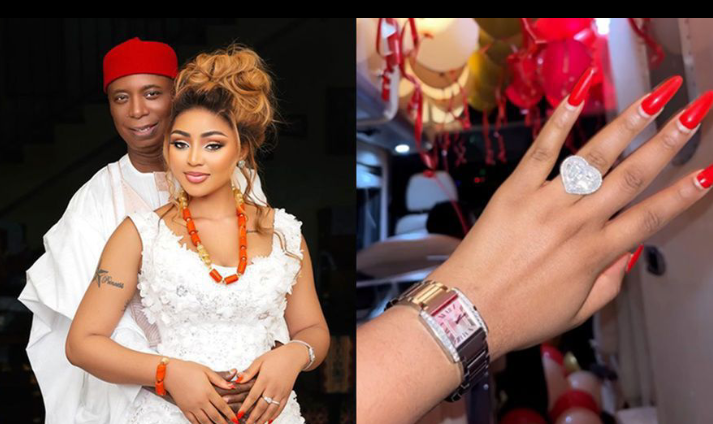 “E Sweet Me Say E Don Buy New One Wey Better Pass the Old Wella!” — Regina Daniels Excitedly Shows Off New Wedding Ring After Months Without One