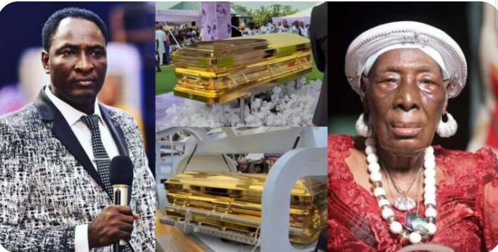 Gold, Grief and Public Debate: Prophet Jeremiah Fufeyin’s Lavish Farewell to His 104-Year-Old Mother Sparks Nationwide Reactions