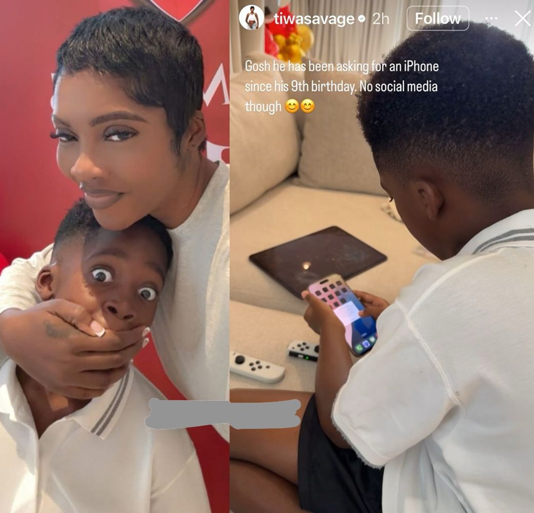 iPhone But No Instagram: Tiwa Savage Surprises Son Jamil on 10th Birthday with a Gift and a Rule